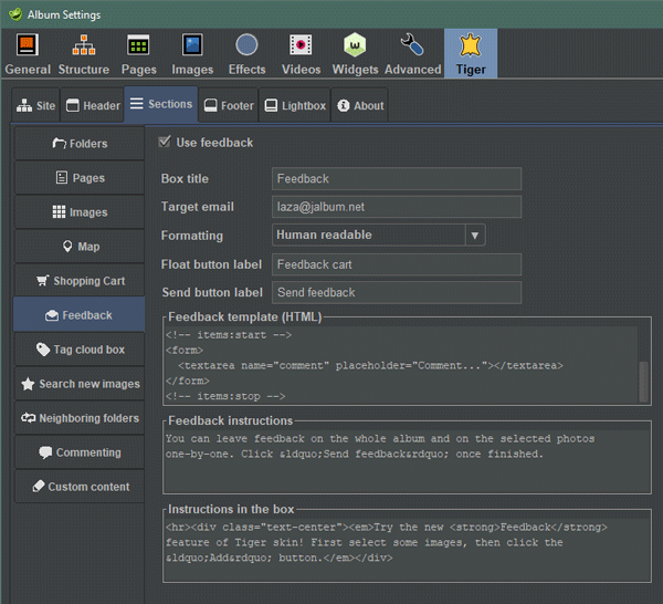 feedback-settings